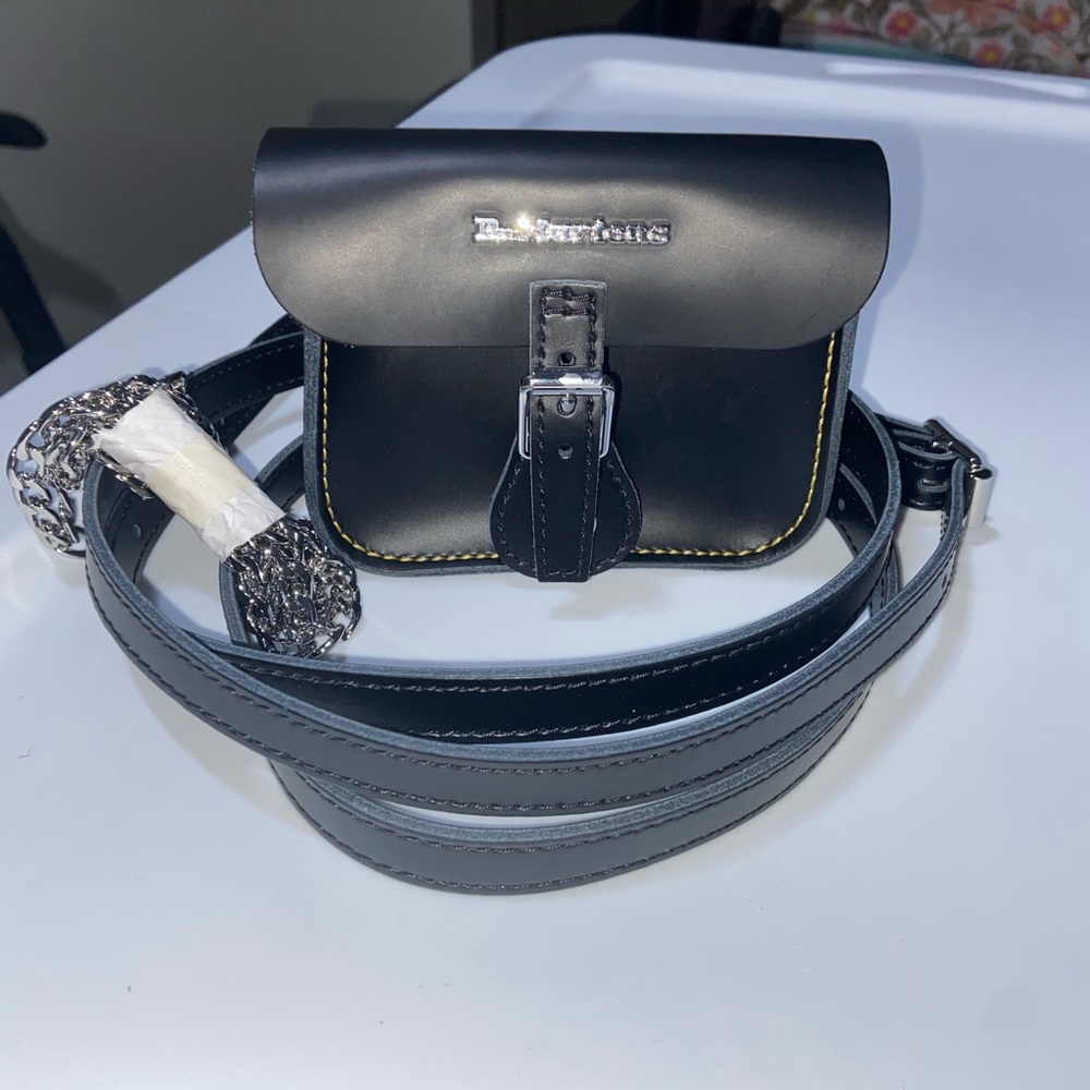 Dr. Martens Black Leather 5” Satchel Bag